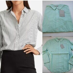 NEW Everlane The Silky 100% Cotton Relaxed Fit Shirt in Mint Green size 6